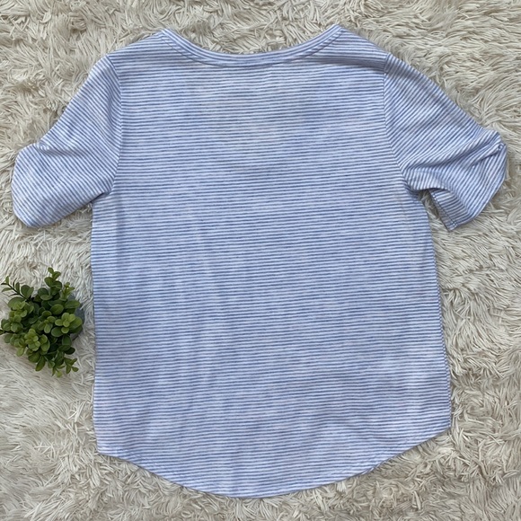 Loft Scoop Neck Striped Top ๐ Gray & White - Picture 4 of 16